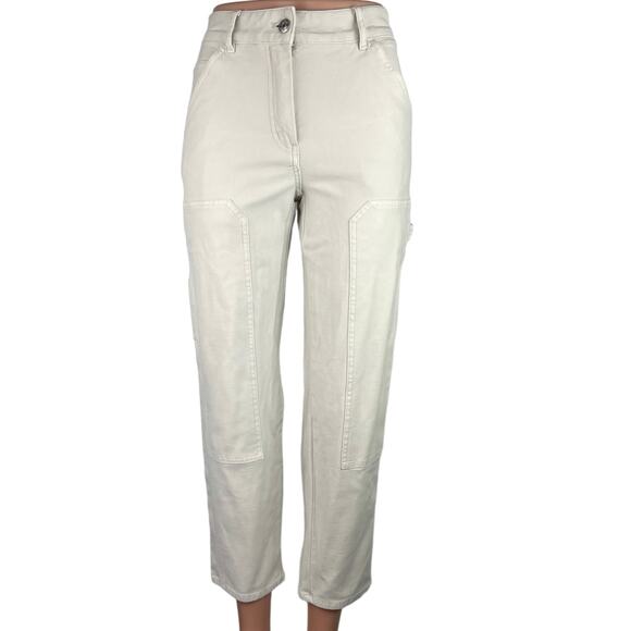 Aritzia Wilfred Free Women's White High Rise Straight Leg Ankle Denim Jeans Sz 0 - Picture 1 of 5